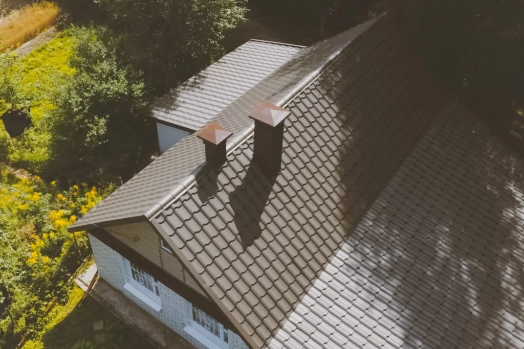 Roof Inspecting by drone view