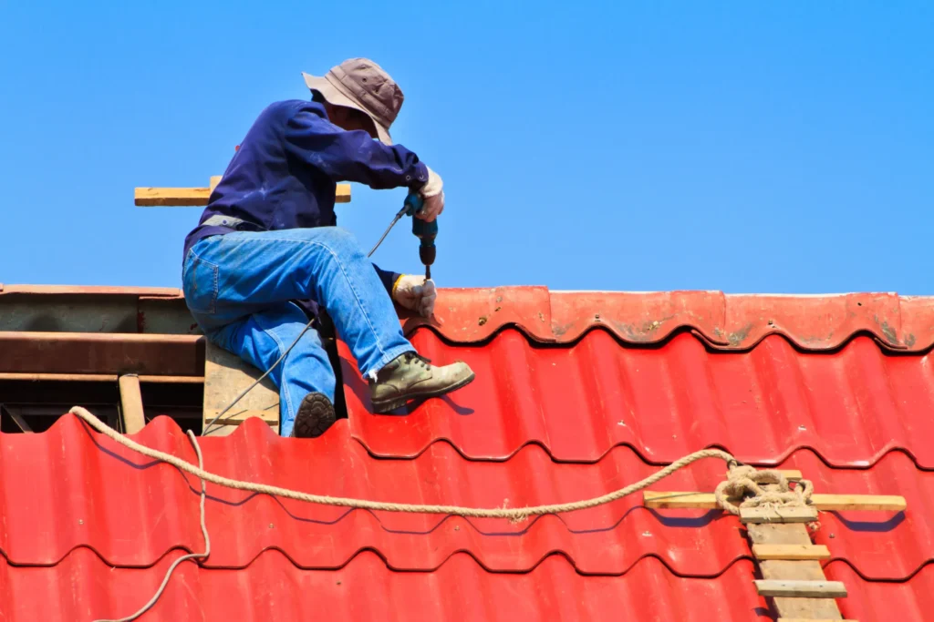 Image of a professional working on a roof for upgrade