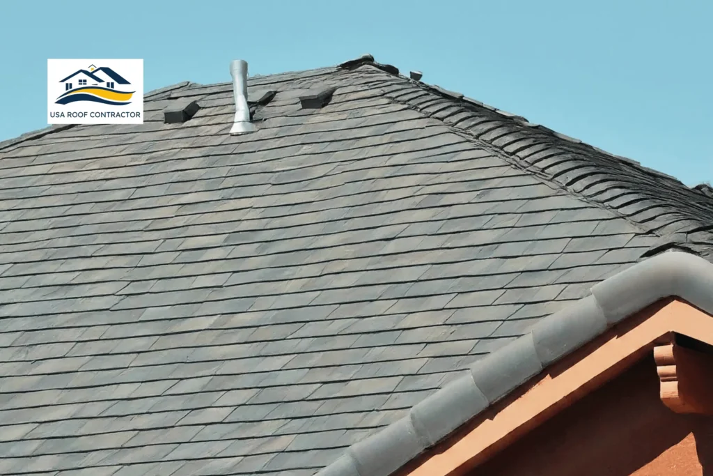 image of a newly Replaced residntial Composite shingels roof full view