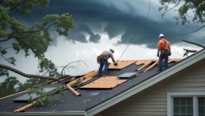 team of roofer replacing roof of a residential space