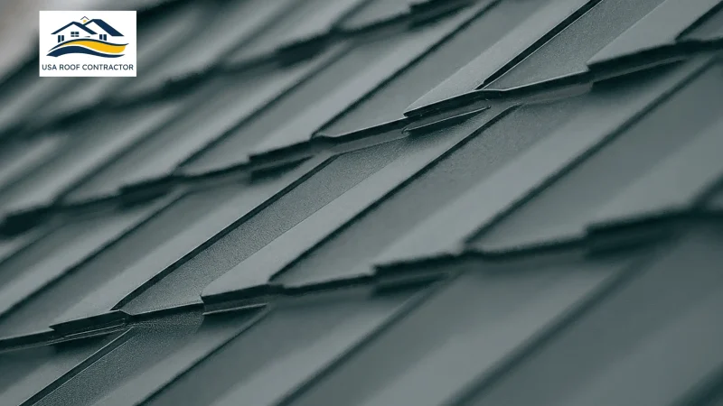 image of a newly Upgrade residntial Composite Metal shingels roof close view